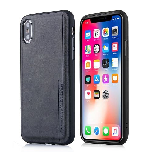 Coque en TPU + PU noir pour votre Apple iPhone XS