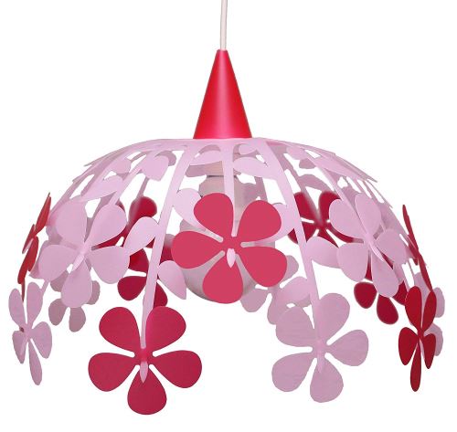 R&M Coudert Lampe de Plafond Suspension Chambre Enfant Bouquet de Fleurs Rose et Framboise