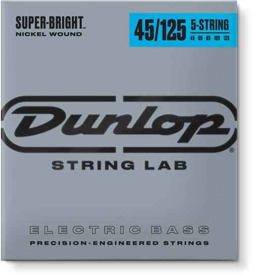 Dunlop Super Bright Nickel Plated Steel Médium 45-125 - Jeu 5 cordes guitare basse
