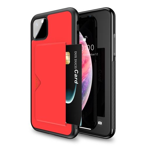 Coque en TPU + PU peau avec porte-carte rouge pour votre Apple iPhone XS Max (2019) 6.5 pouces