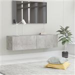 Meuble TV Gris béton 120x30x30 cm Bois d'ingénierie