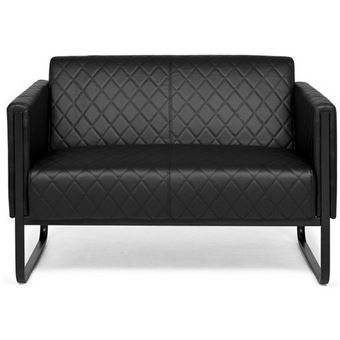 Canape Lounge Aruba Black Chassis Noir Simili Cuir 2 Places Noir Hjh Office Achat Prix Fnac