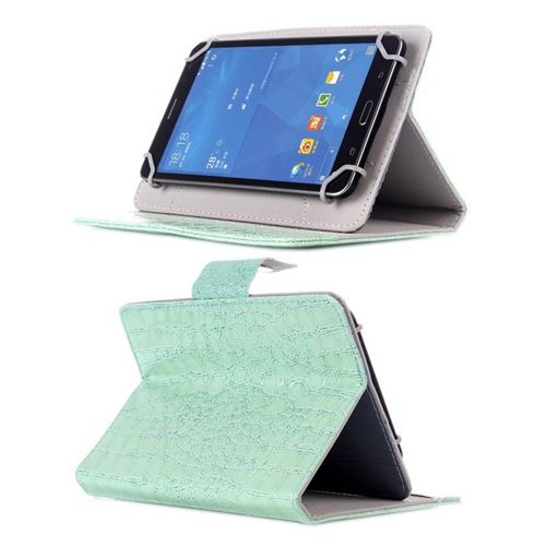 Yonis Vert Housse Universelle Simili Peau Crocodile Tablette 7 Pouces Rabat Pression