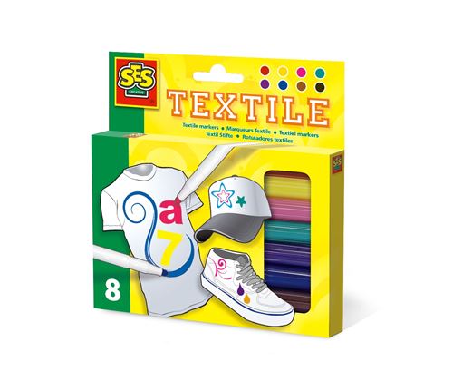 SES Creative stylos à colorier Textiles 8 pièces