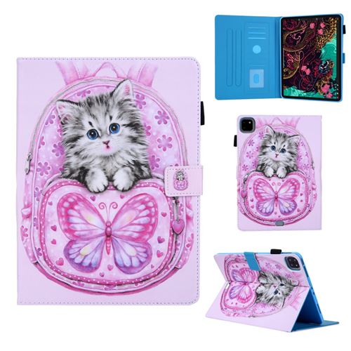 Etui en PU impression de motifs avec support multi-angle et porte-carte sac d'école pour votre Apple iPad Pro 11 pouces (2020)/(2018)