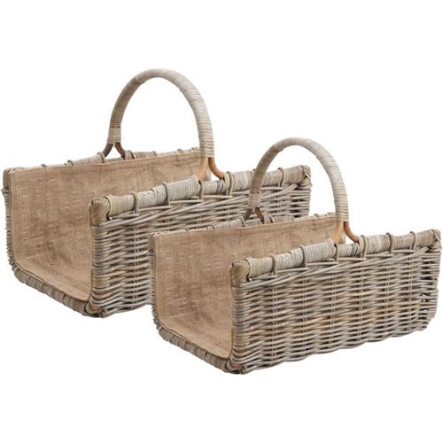 Aubry Gaspard - Paniers à buches doublure jute (Lot de 2)