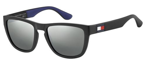 Tommy Hilfiger lunettes de soleil TH1557/S 03/T4 noir pour hommes avec lentille miroir taille S