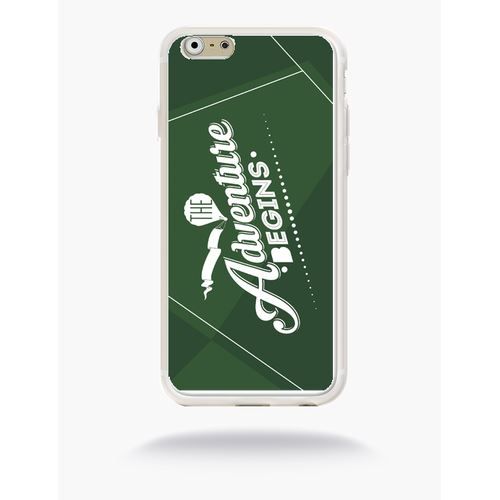 Coque The Adventure Begins Fond Kaki Compatible Apple Iphone 6 Silicone Blanc Mat