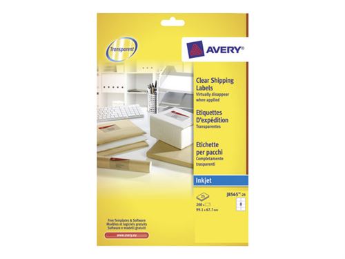 Avery Address Labels - Clair, mat - 99.1 x 67.7 mm 200 étiquette(s) (25 feuille(s) x 8) étiquettes adresses
