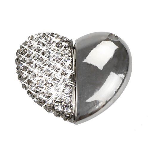 No36200050016 Clé USB 16GO FLASH DRIVE DRÔLE FIGURE BIJOUX COEUR D ARGENT CRISTAL