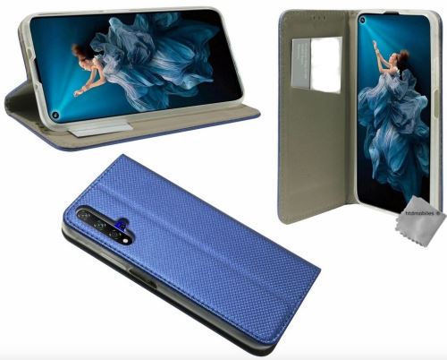 Housse etui coque pochette portefeuille pour Huawei Honor 20 avec film ecran - BLEU MAGNET