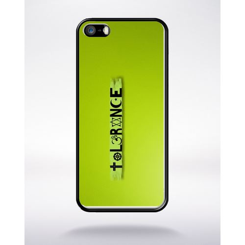 Coque Tolérance Paix Religion Compatible Apple Iphone 5 Bord Noir Silicone