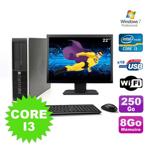 Pc hp compaq elite 8100 sff core i3-530 8go 250go dvd wifi w7 ecran 22' État correct - Hewlett-Packard reconditionné disponible sur Fnac