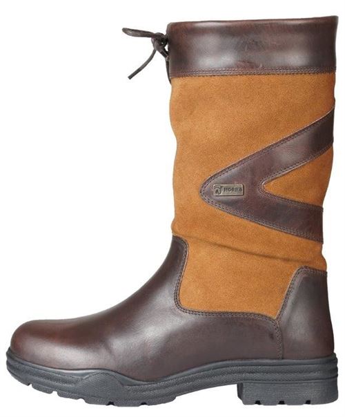HORKA bottes d'extérieur Greenwichcourtes en cuir/suède camel