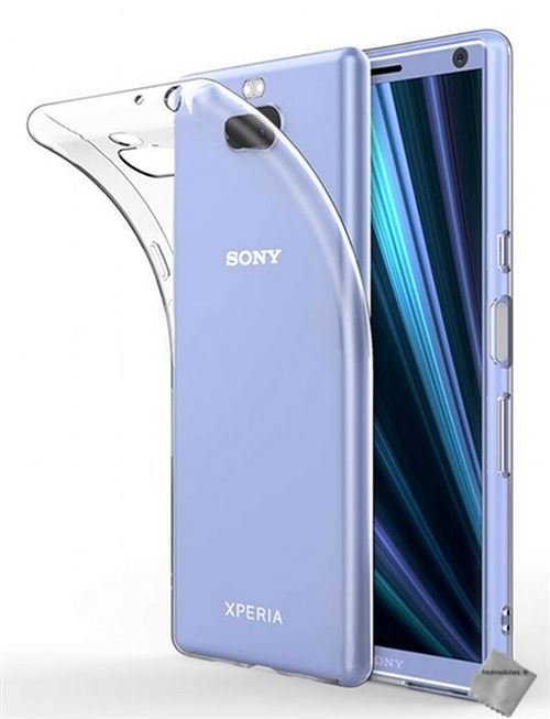 Housse etui coque silicone gel Sony Xperia 10 Plus + verre trempe TRANSPARENT TPU - htdmobiles