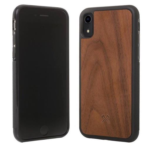 Woodcessories EcoBump Bumper Case - Achterzijde behuizing voor mobiele telefoon - silicone, walnoot - voor Apple iPhone XR