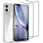 Coque pour iPhone 11 Antichoc Silicone + 2 Vitres en verre trempé [Evetane®]