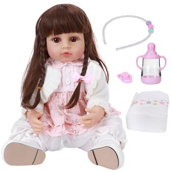 Poupée bébé fille simulée Silicone souple sensation de main parfaite  étanche cadeau maison jouets poupée 28 cm 106976