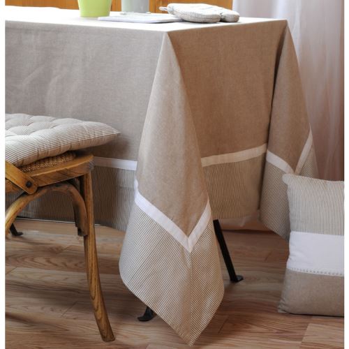 Nappe en coton Angèle beige 150 x 150 cm