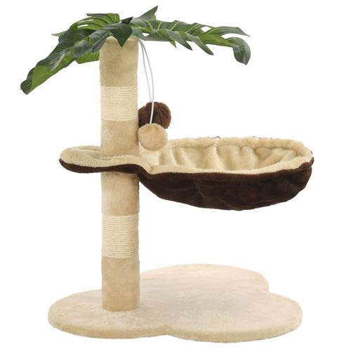 Meilleurs prix pour Arbre à chat griffoir grattoir niche jouet animaux peluché en sisal 50 cm beige et marron