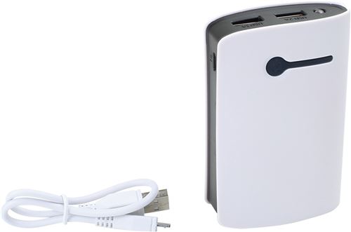 Batterie Externe Blanche Et Noire, 6000 Mah