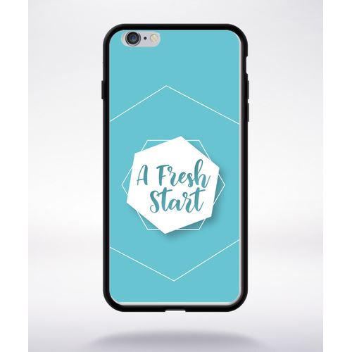 Coque A Fresh Start Fond Bleu Compatible Apple Iphone 6 Plus Bord Noir Silicone