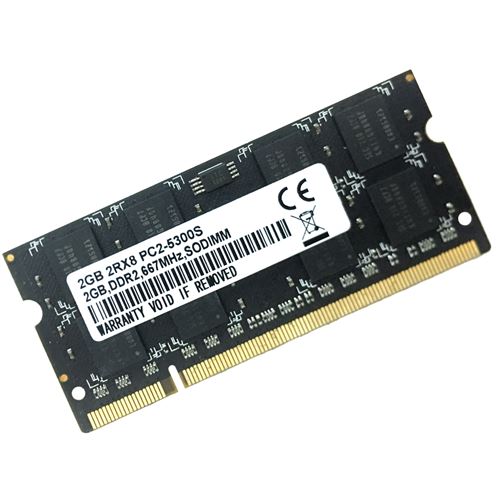 Mémoire RAM 2 Go de RAM pour ordinateur portable DDR2 PC2 5300S 667MHz PORTABLE Noir