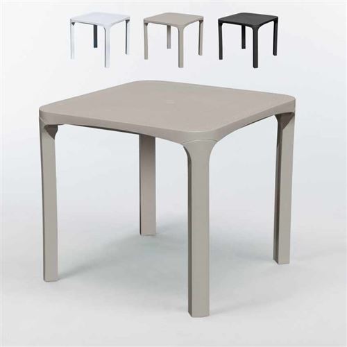Grand Soleil - 14 Tables carreés en Poly rotin 80x80 Grand Soleil Olè, Couleur: Beige