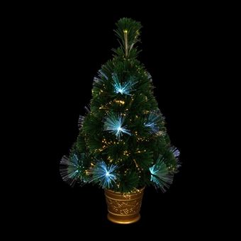 Sapin De Noel Artificiel Fibre Optique Los Angeles 24 Led 55 Branches 60 Cm Achat Prix Fnac