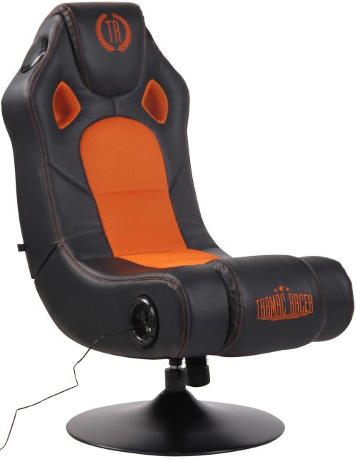 Chaise Gaming Sonore Multimédia pivotante Taupo Hauts-parleurs Port USB Caisson de basse intégrés - Couleur Noir/Orange