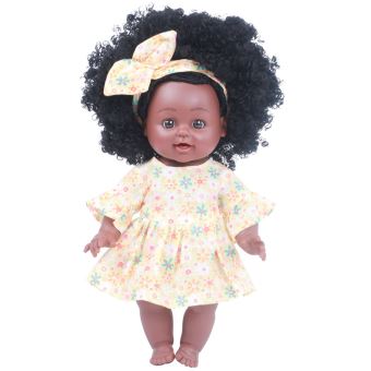 Poupée de bébé fille de 60CM, de haute qualité, à la peau foncée,  afro-américaine, avec racines, cheveux longs bouclés, faite - Cdiscount  Jeux - Jouets