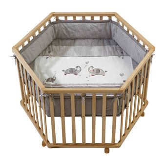 Parc Bebe Hexagonal Jumbotwins En Bois Naturel Parcs Achat Prix Fnac
