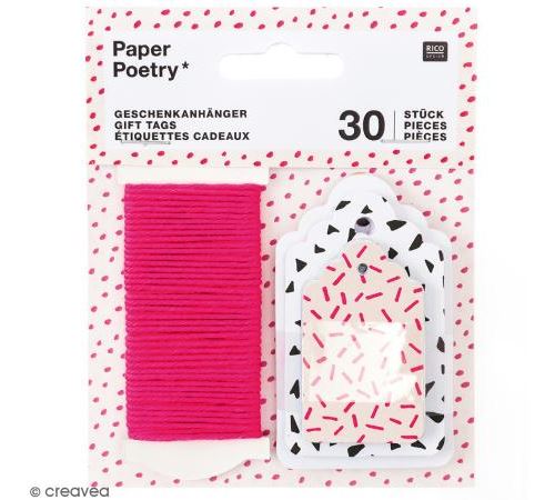 Etiquettes cadeaux - Hygge fleurs - 3 tailles - 30 pcs