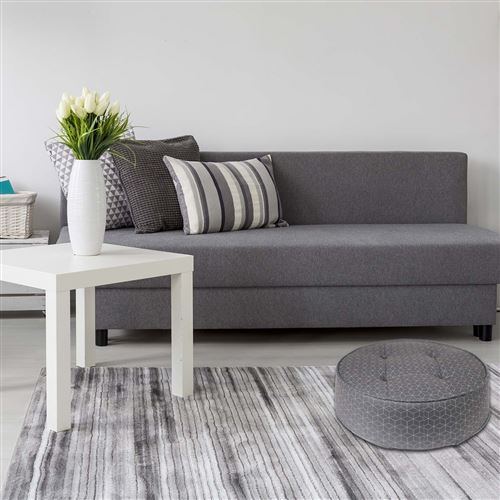 Coussin de sol rond imprimé - Gris foncé