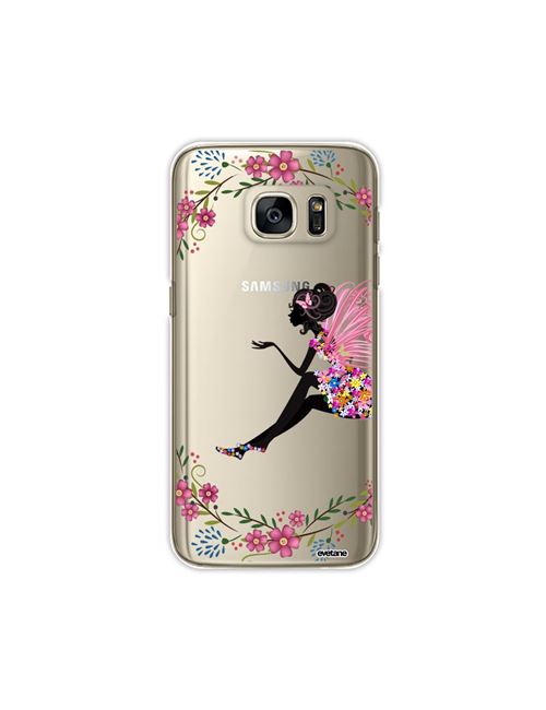 Coque pour Samsung Galaxy S7 rigide transparente Fée Fleurale Dessin [Evetane®]