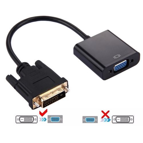 Connectique Câble & adaptateur moniteur DVI-D 24 + 1 Pin Man à VGA 15 broches adaptateur HDTV Convertisseur (Noir)
