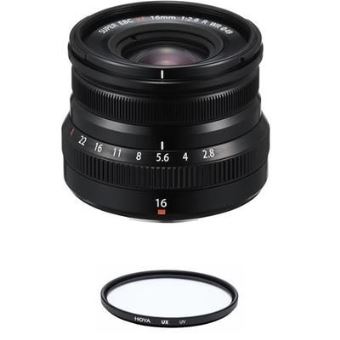 FUJI XF16mm F2.8 R WR Black + HOYA UX UV 49mm Filter - 1