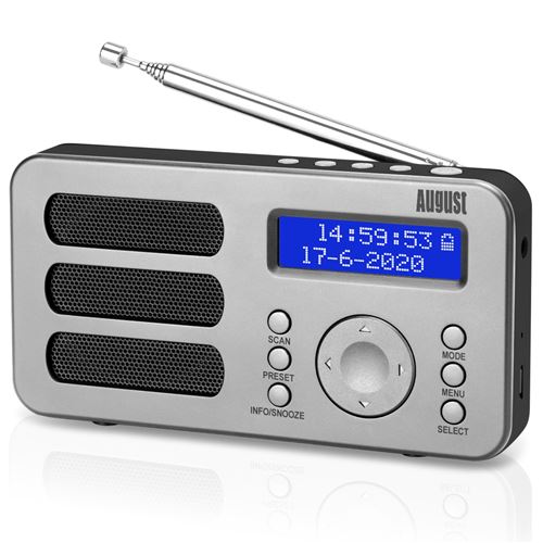 Radio-Réveil Portable Dab/Dab+/Bluetooth/FM Numérique avec Haut-Parleur  Hi-FI Son Clair Batterie Rechargeable USB Ports 2 Alarme Grand Écran LED  Radio