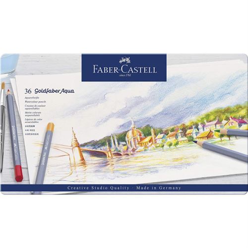 faber-castell faber-castell crayons de couleur aquarellables goldfaber noir