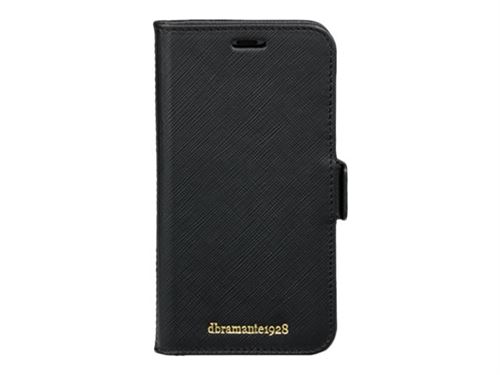 dbramante1928 New York - Étui à rabat pour téléphone portable - cuir Saffiano - noir nuit