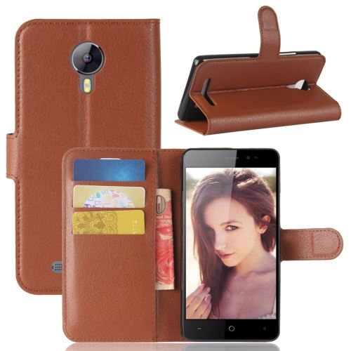 LEAGOO Z5 Housse Etui Cuir PU Texture Litchi Marron ALS54151