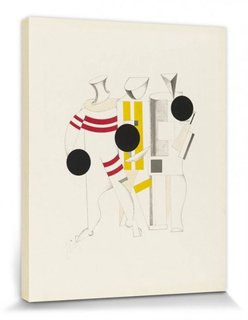 El Lissitzky Poster Reproduction Sur Toile, Tendue Sur Châssis - Victoire Sur Le Soleil, Athlètes, 1923 (50x40 Cm)