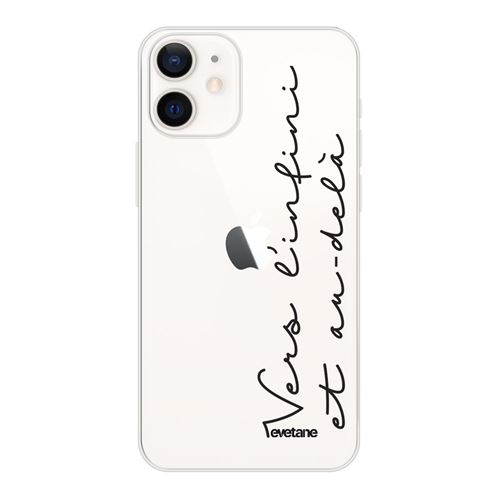 Coque pour iPhone 12 mini souple transparente Vers l'infini et l'au delà Motif Ecriture Tendance [Evetane®]