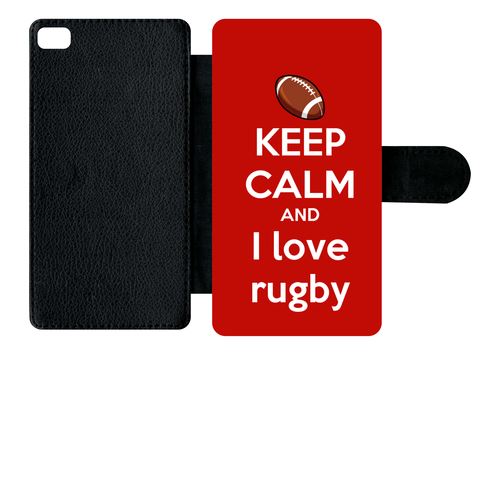 Etui À Rabat Huawei P8 Rugby Red