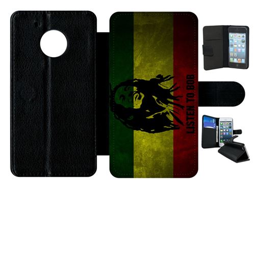 Etui à rabat motorola moto g5 listen to bob marley