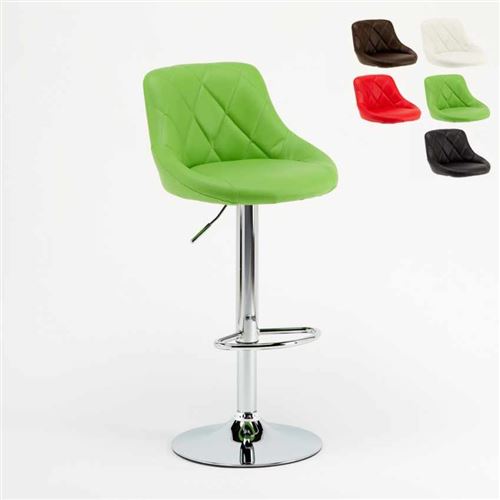Superstool - Tabouret haut pour bar cuisine fixe pivotant réglable avec dossier Philadelphia, Couleur: Vert