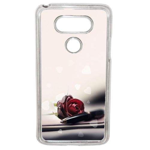 Coque Stylo Rose Coeur Compatible G5 Transparent