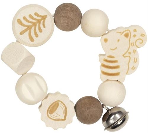 Heimess écureuil à anneaux de dentition junior 8 cm bois beige/brun