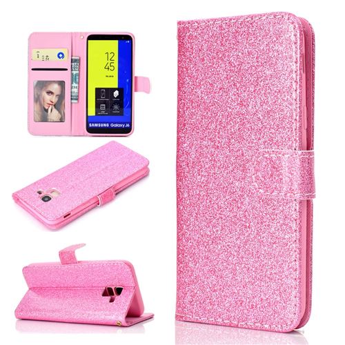 Etui en PU flash rose pour votre Samsung Galaxy J6 (2018)
