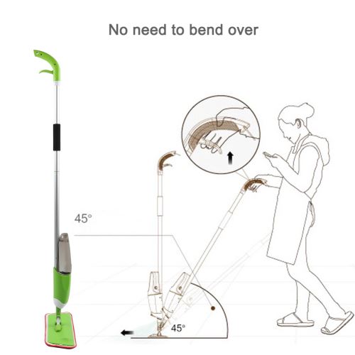 JEOBEST® Balai Vapeur avec Pulvérisation Mop Spray Pliable(Vert)